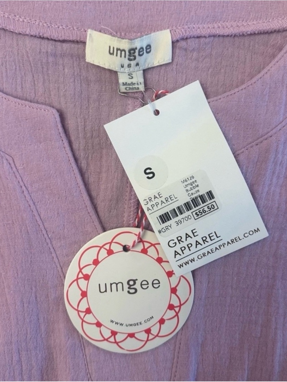 Umgee Lilac Ruffle Tie-Waist Mini Dress | Size: Small NWT - Picture 10 of 11